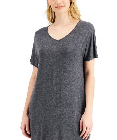 Women's V-Neck Sleep Shirt Black $14.19 Sleepwear