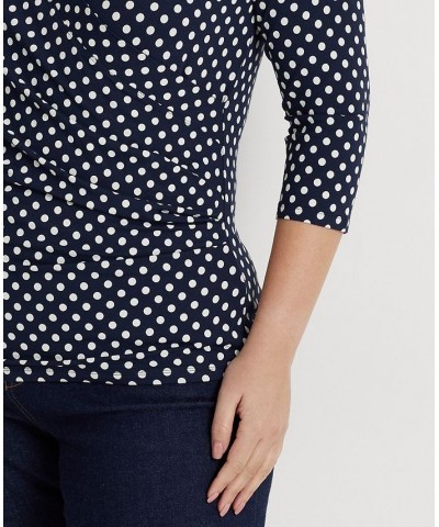 Plus Size Surplice Jersey Top Navy/cream $45.77 Tops