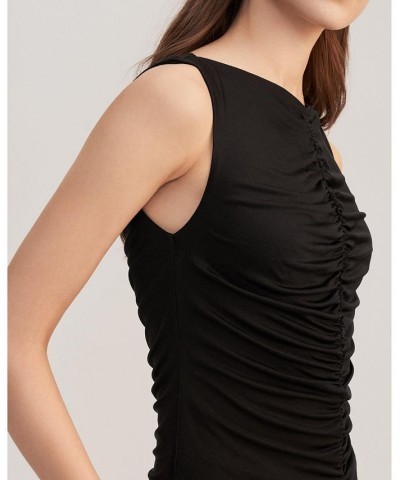 Women's Melia Ruched Knit Tank Top Black $46.66 Tops