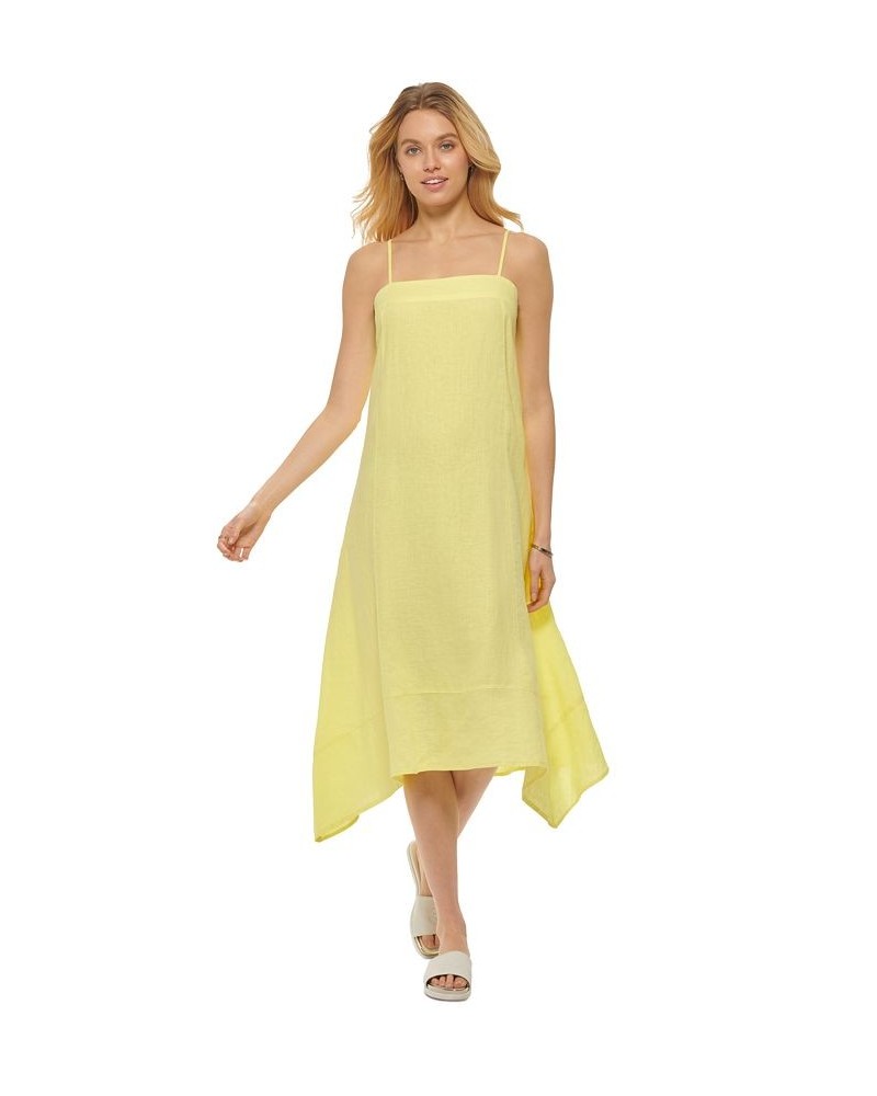 Women's Linen Asymmetrical Camisole Dress Limoncello $52.82 Dresses