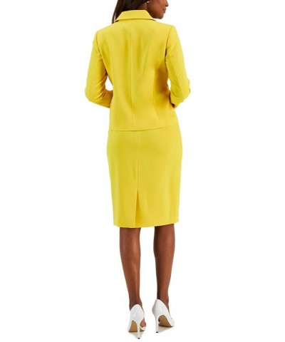 Button-Up Slim Skirt Suit Regular and Petite Sizes White $63.00 Skirts