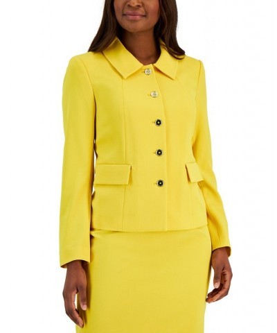 Button-Up Slim Skirt Suit Regular and Petite Sizes White $63.00 Skirts