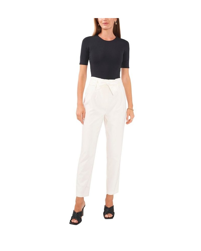 Women's Tailored Pants with Belt New Ivory $40.72 Pants