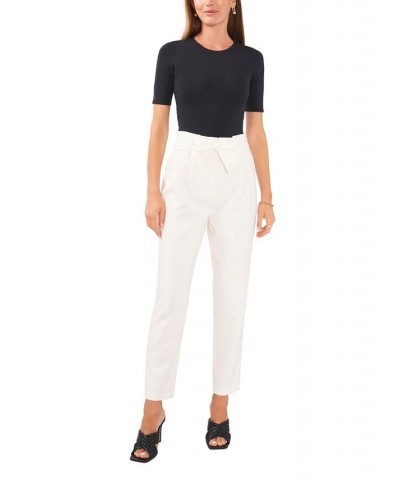 Women's Tailored Pants with Belt New Ivory $40.72 Pants