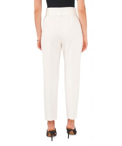 Women's Tailored Pants with Belt New Ivory $40.72 Pants