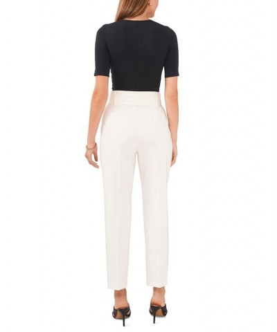 Women's Tailored Pants with Belt New Ivory $40.72 Pants