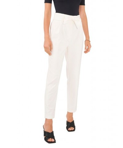 Women's Tailored Pants with Belt New Ivory $40.72 Pants