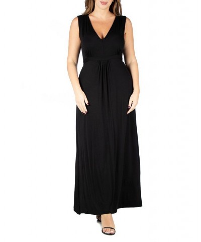 Plus Size Sleeveless Empire Waist Maxi Dress Black $27.55 Dresses