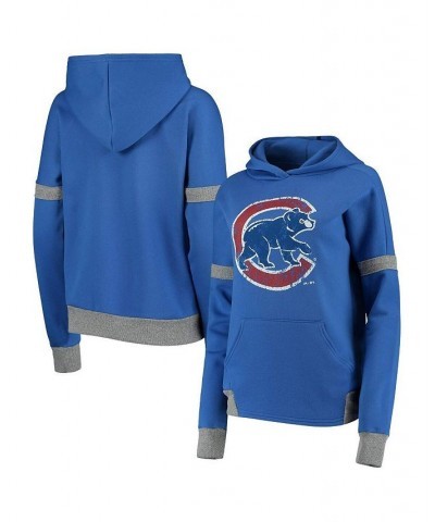 Women's Threads Royal and Gray Chicago Cubs Iconic Fleece Pullover Hoodie Royal, Gray $30.75 Sweatshirts