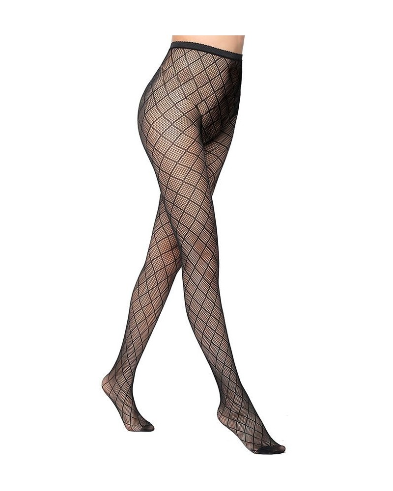 Women's Criss Cross Fishnet Tights Black $12.60 Hosiery