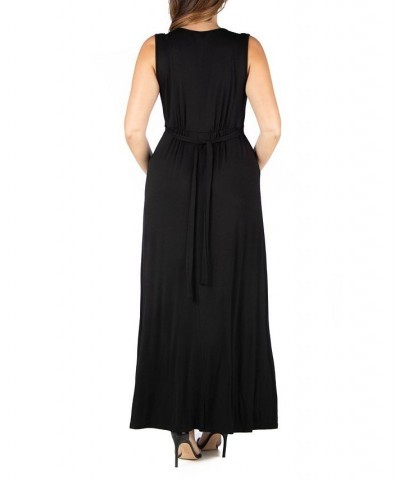 Plus Size Sleeveless Empire Waist Maxi Dress Black $27.55 Dresses