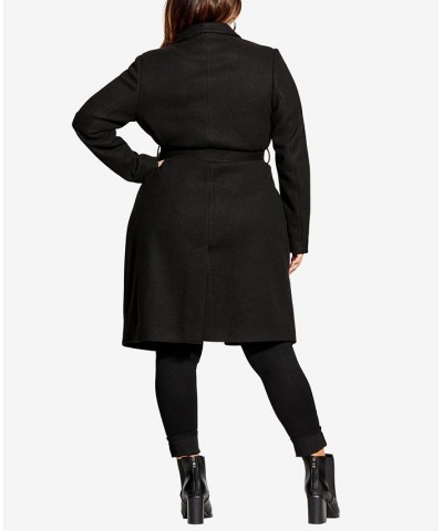 Trendy Plus Size Sassy Military-Inspired Coat Black $85.41 Coats