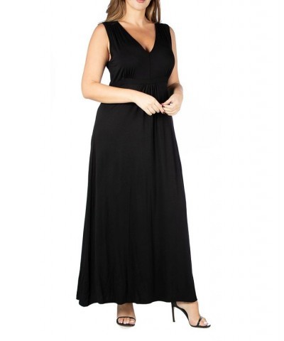 Plus Size Sleeveless Empire Waist Maxi Dress Black $27.55 Dresses