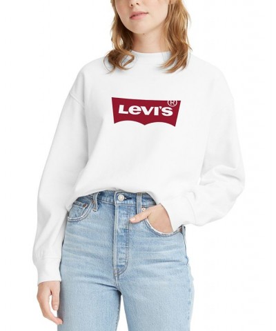 Women's Logo Crewneck Sweatshirt White Batwing $31.61 Sweatshirts