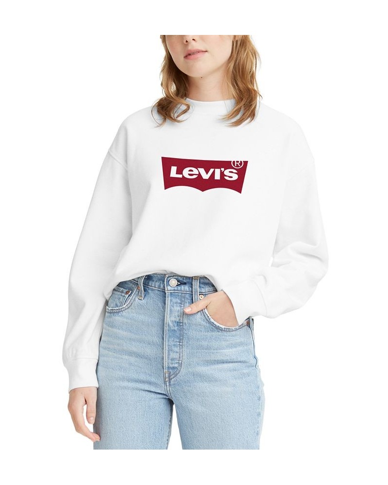 Women's Logo Crewneck Sweatshirt White Batwing $31.61 Sweatshirts