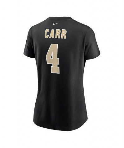 Women's Derek Carr Black New Orleans Saints Player Name and Number T-shirt Black $27.99 Tops