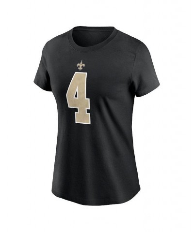 Women's Derek Carr Black New Orleans Saints Player Name and Number T-shirt Black $27.99 Tops