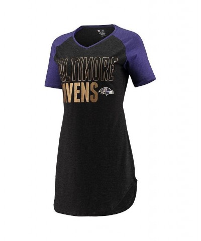 Women's Black Heathered Purple Baltimore Ravens Meter Raglan V-Neck Knit Nightshirt Black, Heathered Purple $24.44 Pajama