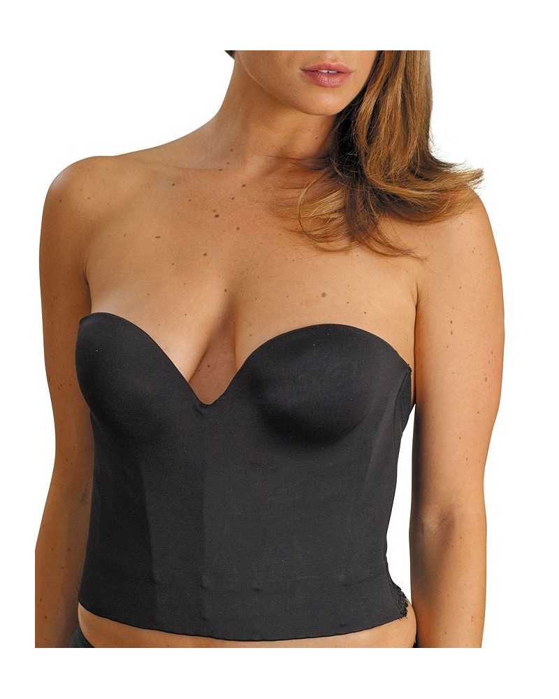 Women's Invisible Low Plunge Longline Bra Black $33.30 Bras