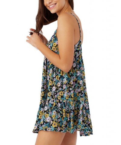 Juniors' Rilee Floral-Print Cover-Up Dress Black $33.36 Swimsuits