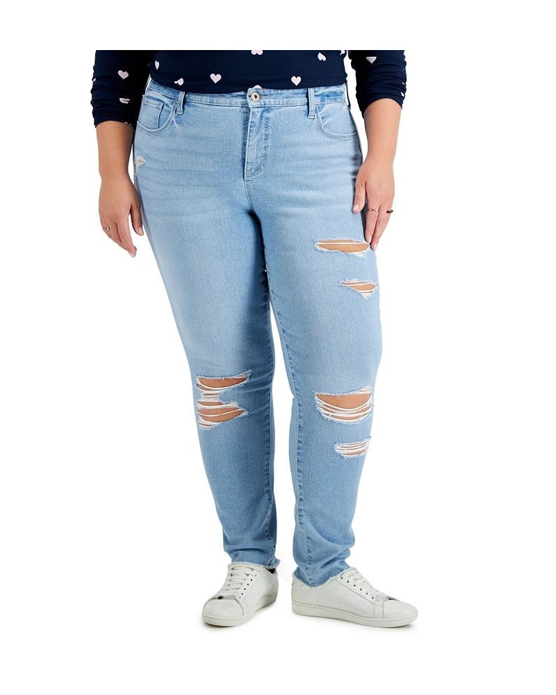 Plus Size Mid-Rise Curvy Skinny Jeans Ricochet Wash $9.53 Jeans