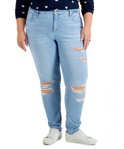 Plus Size Mid-Rise Curvy Skinny Jeans Ricochet Wash $9.53 Jeans