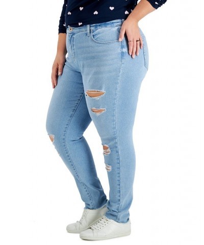 Plus Size Mid-Rise Curvy Skinny Jeans Ricochet Wash $9.53 Jeans