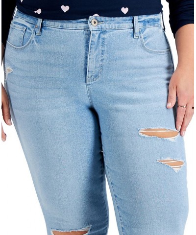 Plus Size Mid-Rise Curvy Skinny Jeans Ricochet Wash $9.53 Jeans