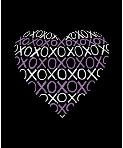 Women's Word Art XOXO Heart V-Neck T-Shirt Black $18.54 Tops