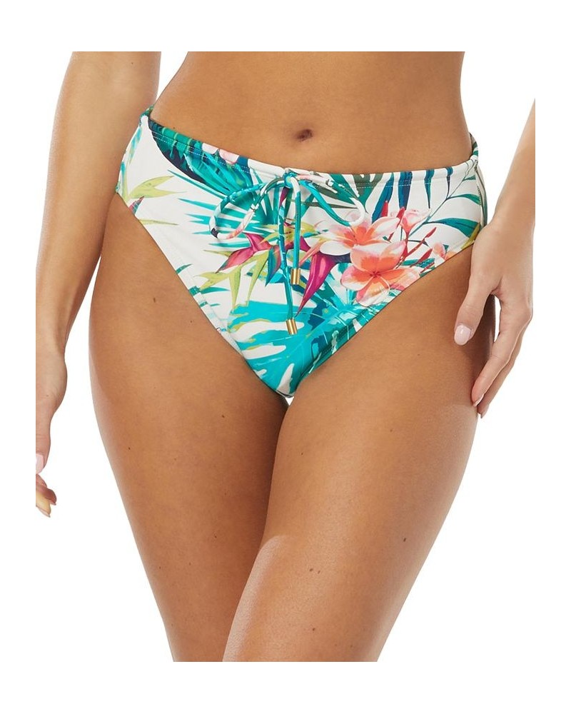 Women's Drawstring High-Leg Bikini Bottoms Multi $39.52 Swimsuits