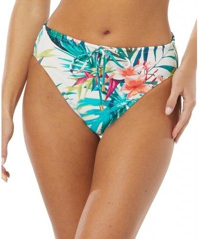 Women's Drawstring High-Leg Bikini Bottoms Multi $39.52 Swimsuits