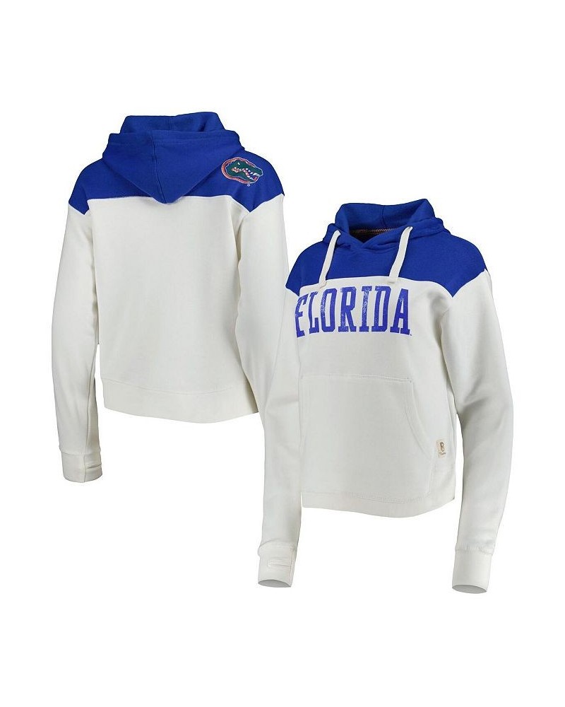 Women's White and Royal Florida Gators Chicago 2-Hit Yoke Pullover Hoodie White, Royal $40.00 Sweatshirts