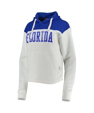 Women's White and Royal Florida Gators Chicago 2-Hit Yoke Pullover Hoodie White, Royal $40.00 Sweatshirts