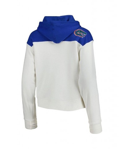 Women's White and Royal Florida Gators Chicago 2-Hit Yoke Pullover Hoodie White, Royal $40.00 Sweatshirts