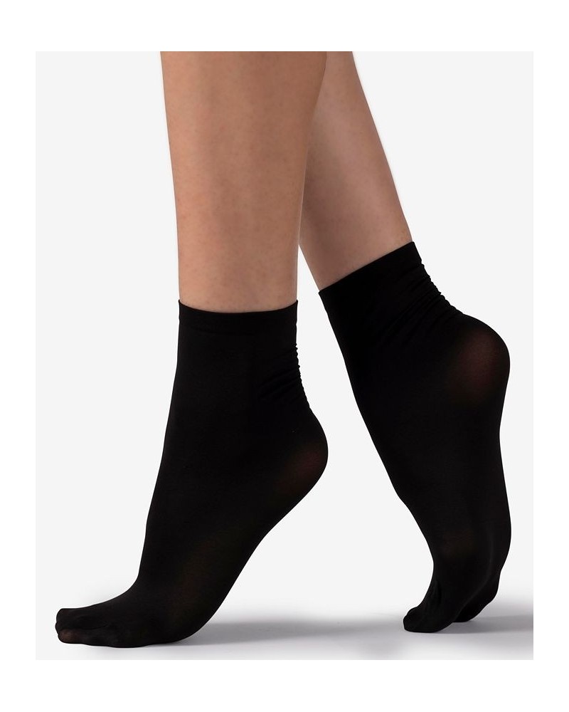 Italian Made Matte Silk Opaque Socks Black $11.79 Socks