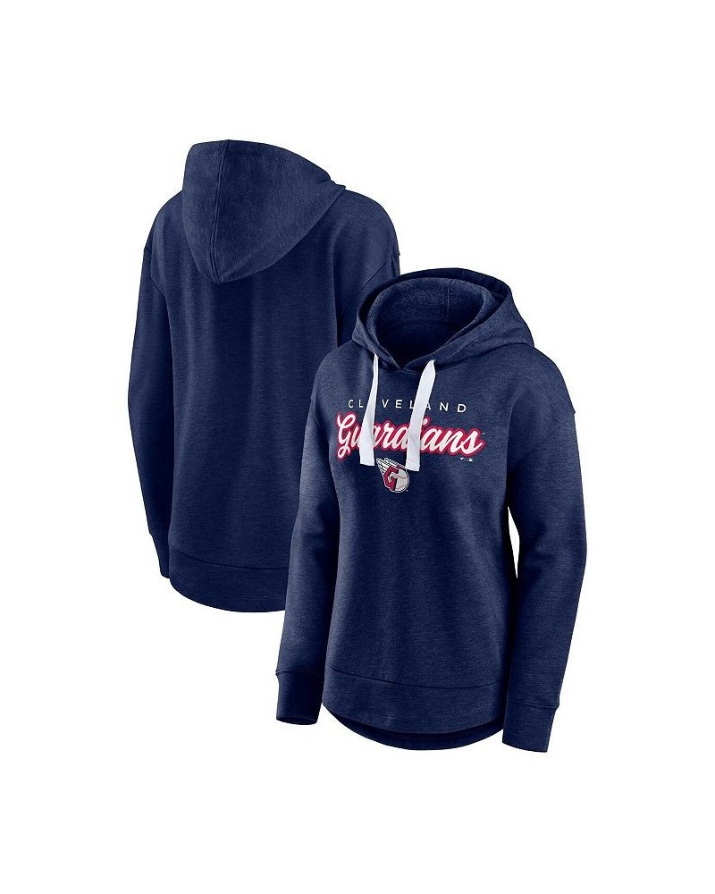 Women's Branded Heathered Navy Cleveland Guardians Set to Fly Pullover Hoodie Blue $34.50 Sweatshirts