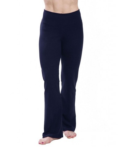 Women's High Waist Comfortable Bootleg Yoga Pants Blue $36.28 Pants