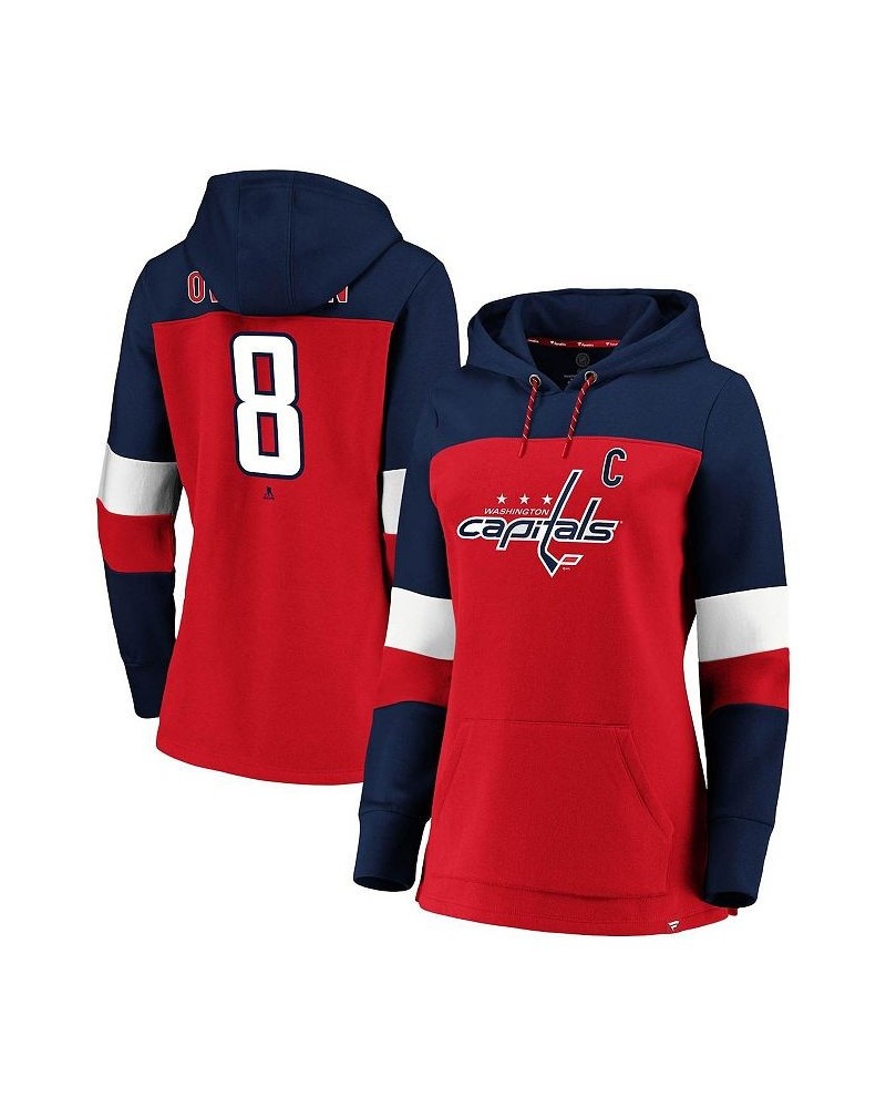 Women's Branded Alexander Ovechkin Red and Navy Washington Capitals Heavy Block Pullover Hoodie Red, Navy $32.85 Sweatshirts