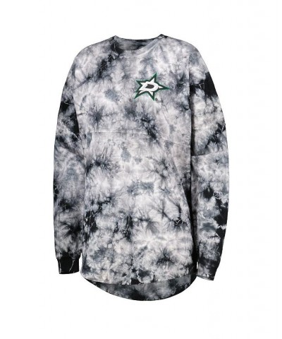 Women's Branded Black Dallas Stars Crystal-Dye Long Sleeve T-shirt Black $41.86 Tops