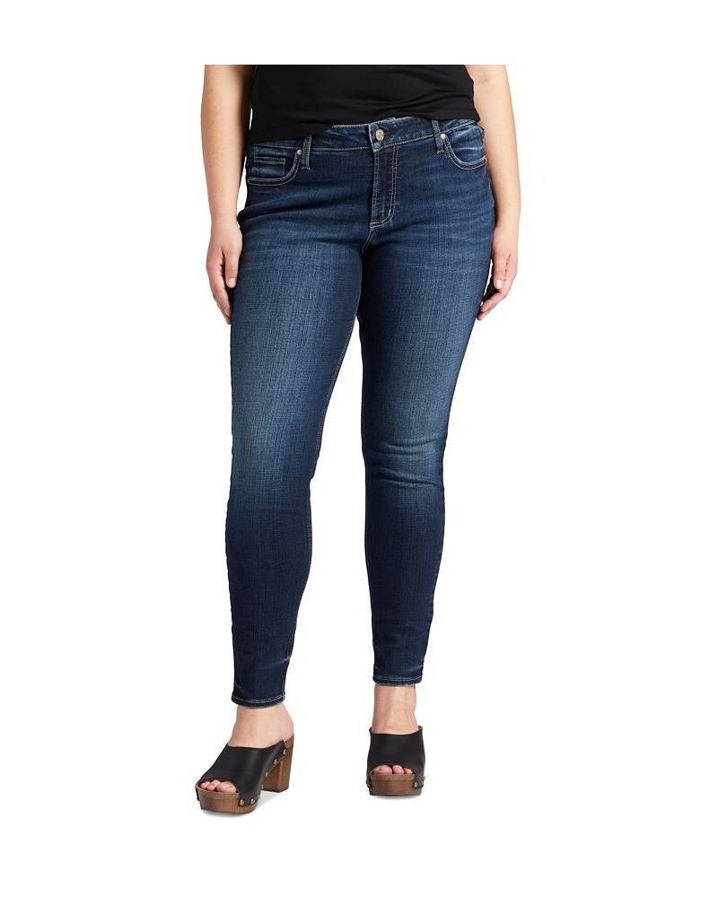 Plus Size Elyse Mid Rise Skinny Jeans Indigo $20.31 Jeans