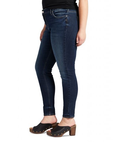 Plus Size Elyse Mid Rise Skinny Jeans Indigo $20.31 Jeans