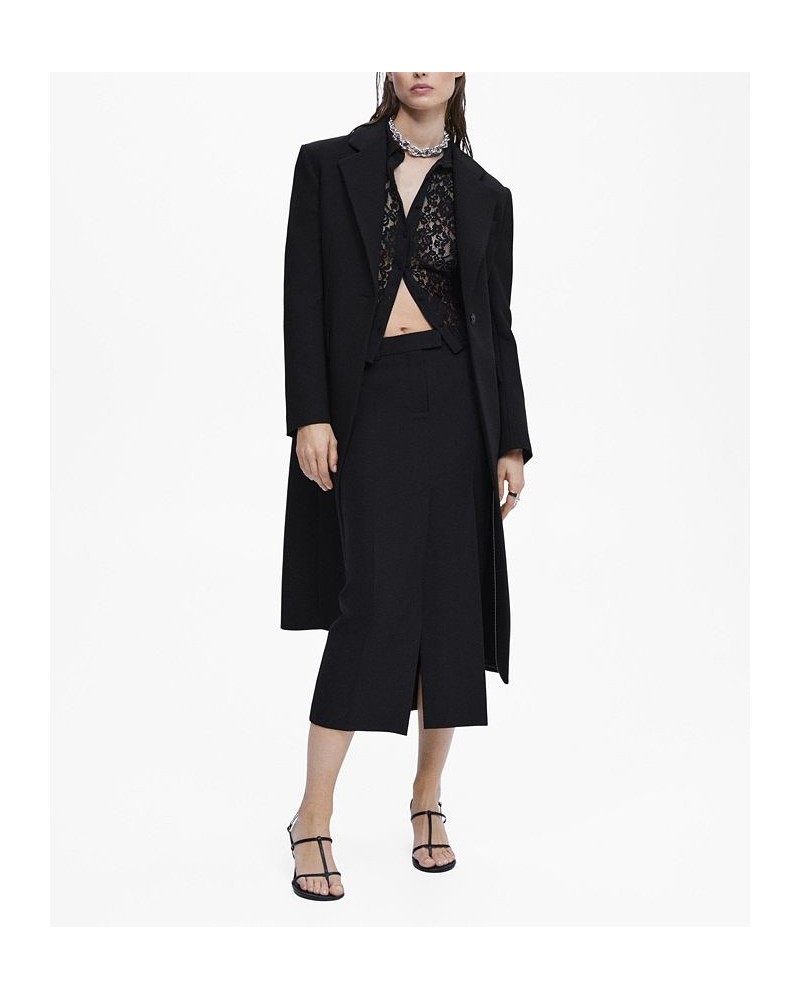 Women's Lapels Structured Coat Black $98.80 Coats