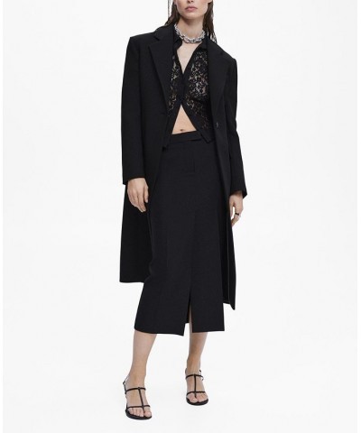 Women's Lapels Structured Coat Black $98.80 Coats