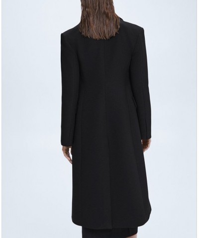 Women's Lapels Structured Coat Black $98.80 Coats