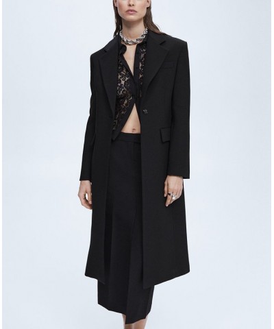 Women's Lapels Structured Coat Black $98.80 Coats