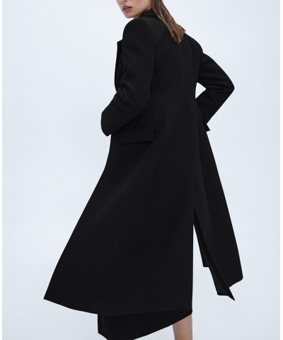 Women's Lapels Structured Coat Black $98.80 Coats