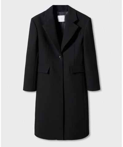 Women's Lapels Structured Coat Black $98.80 Coats