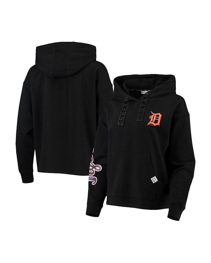 Women's Black Detroit Tigers Staci Pullover Hoodie Black $46.79 Sweatshirts