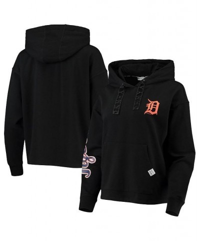 Women's Black Detroit Tigers Staci Pullover Hoodie Black $46.79 Sweatshirts