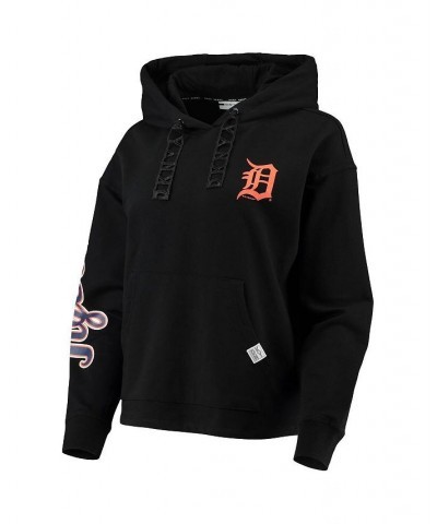 Women's Black Detroit Tigers Staci Pullover Hoodie Black $46.79 Sweatshirts